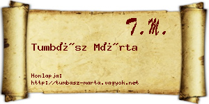 Tumbász Márta névjegykártya